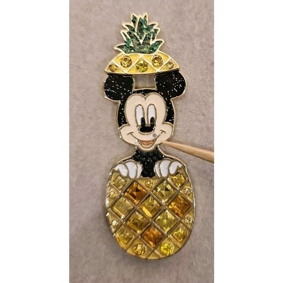 Disney x Baublebar PINEAPPLE MICKEY MOUSE Drop Earrings Rhinestones - Picture 3 of 3